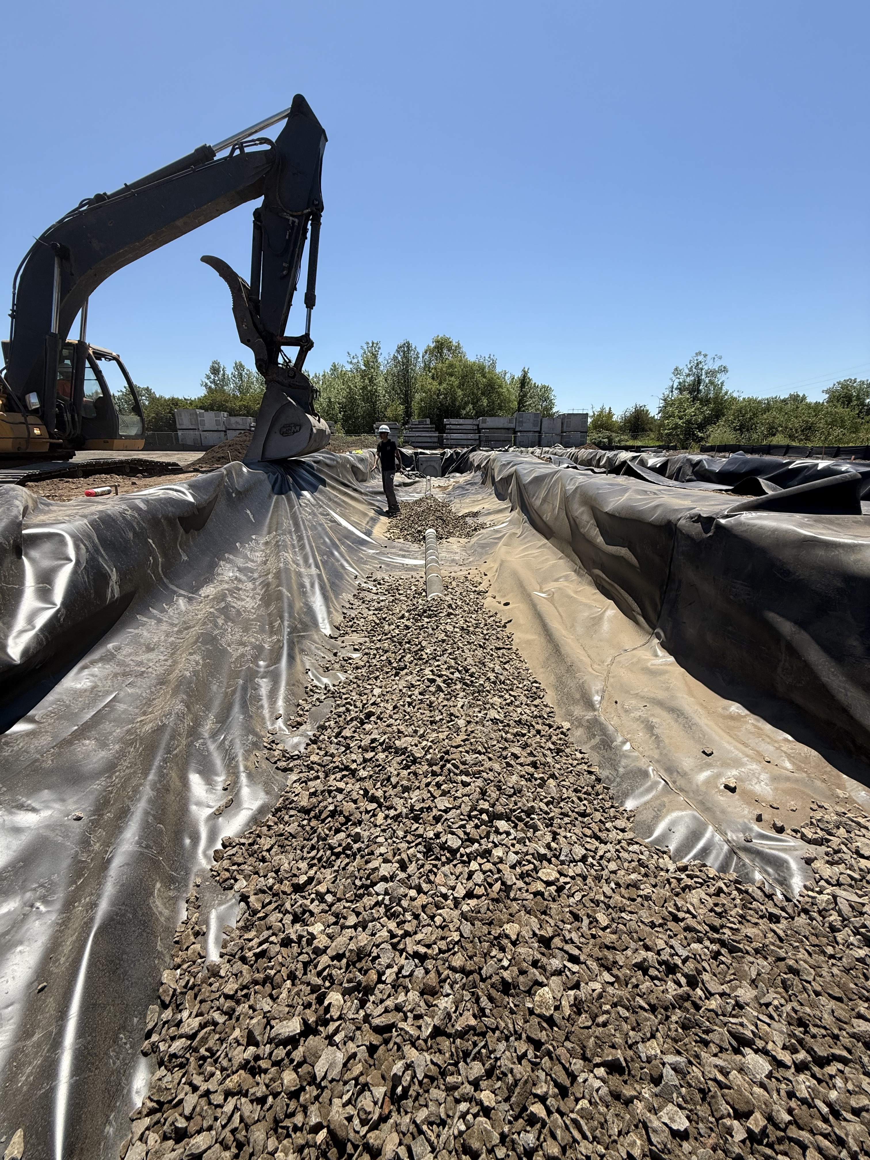 Old Castle Facility - Swale construction